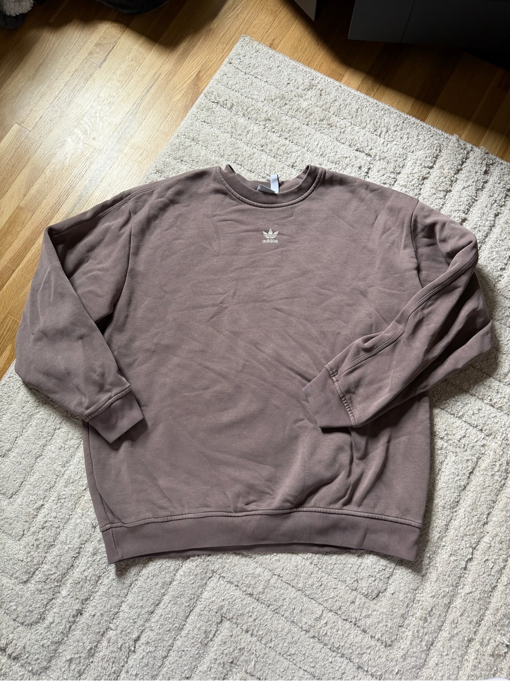 adidas Women's Scoop Neck Crew in Mauve Brown